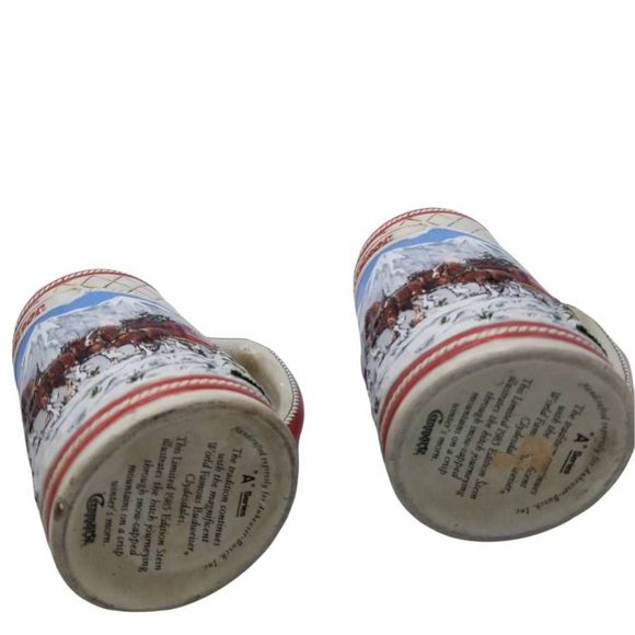 Budweiser Anheuser Busch 2 Clydesdales Collectible Steins Tankards Ltd Ed 1985 - Picture 7 of 12